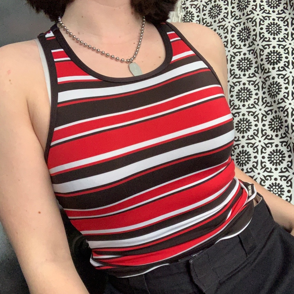 Red Black & White Everlast Racerback Tank Top